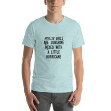Load image into Gallery viewer, April 26th girl are sunshine mixed with a little hurricane Unisex T-Shirt