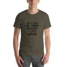 Load image into Gallery viewer, April 26th girl are sunshine mixed with a little hurricane Unisex T-Shirt