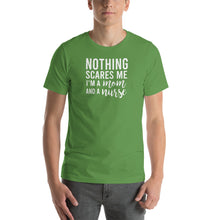 Load image into Gallery viewer, Nothing scares me, i'm a mom and a nurse Unisex T-Shirt