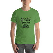 Load image into Gallery viewer, April 26th girl are sunshine mixed with a little hurricane Unisex T-Shirt
