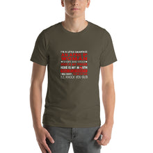 Load image into Gallery viewer, I'm a little smartass an April 8th Wmoman short and stout here is my finger Unisex T-Shirt
